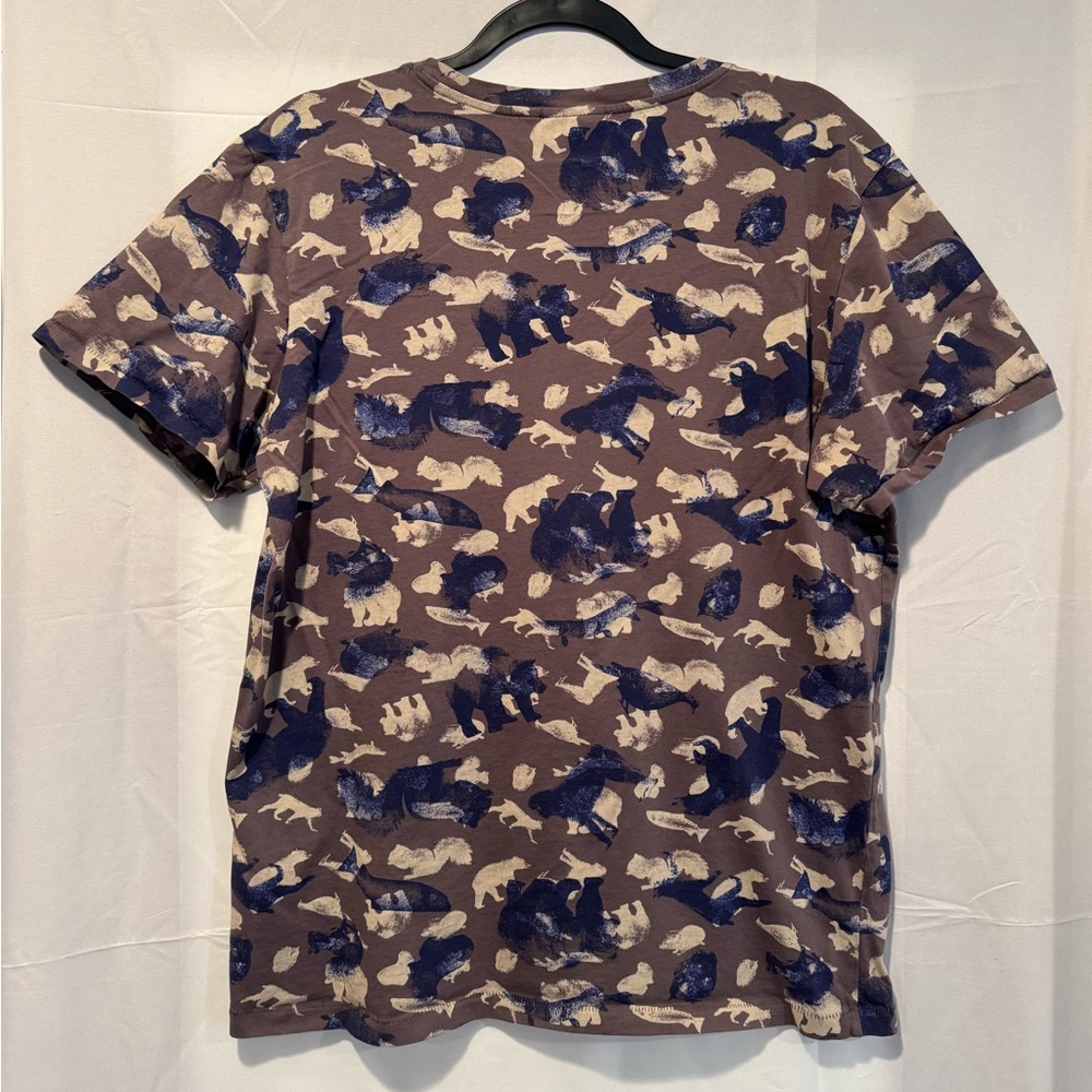 Wesc Brown and Blue Wild Animal Pattern Tee - Picture 4 of 4